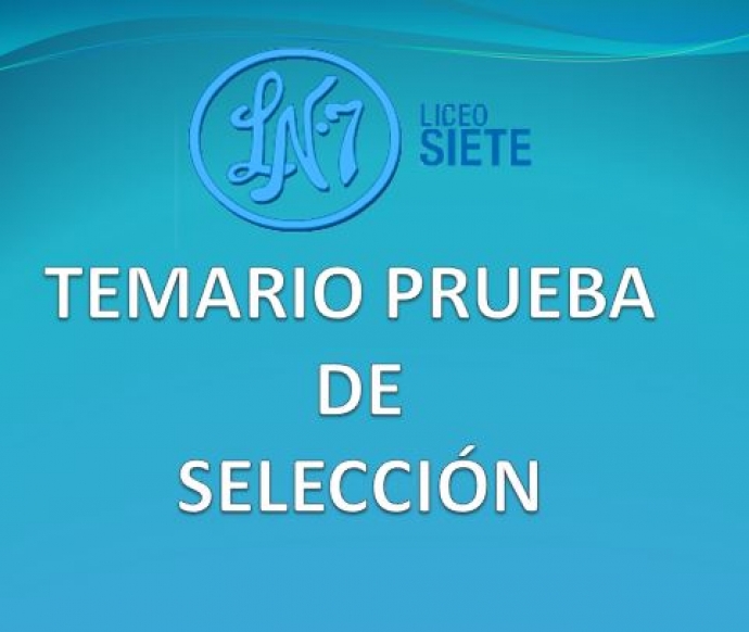 TEMARIO PRUEBA DE SELECCIÓN